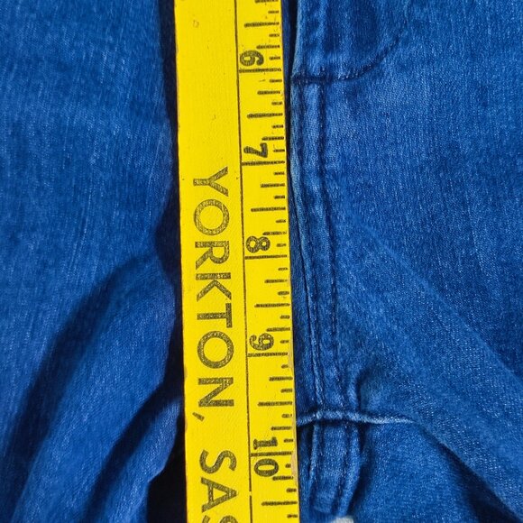 GAP jeans wide leg women's size 30 indigo blue snap button pockets closer - Picture 15 of 16